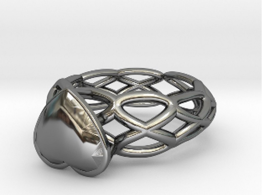 Archytas Curve Ring 17.53mm with Heart Gem preview image 1